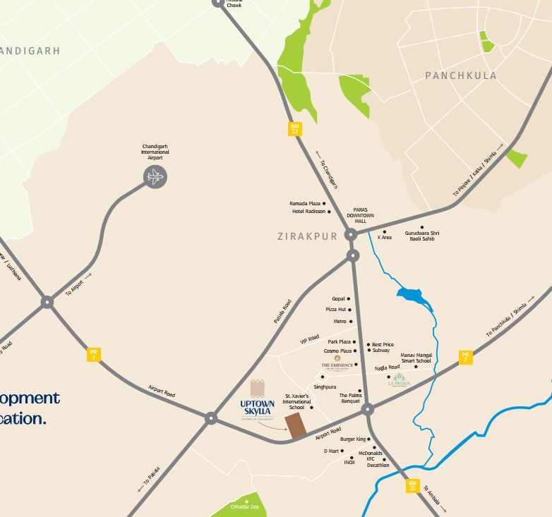 Uptown Skylla Zirakpur Location Map