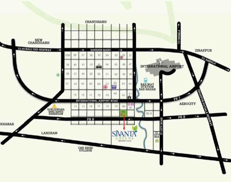 Sivanta Greens Mohali Location Map