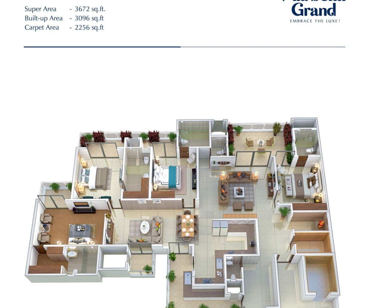 4 +1 BHK Cluster Floor Plan