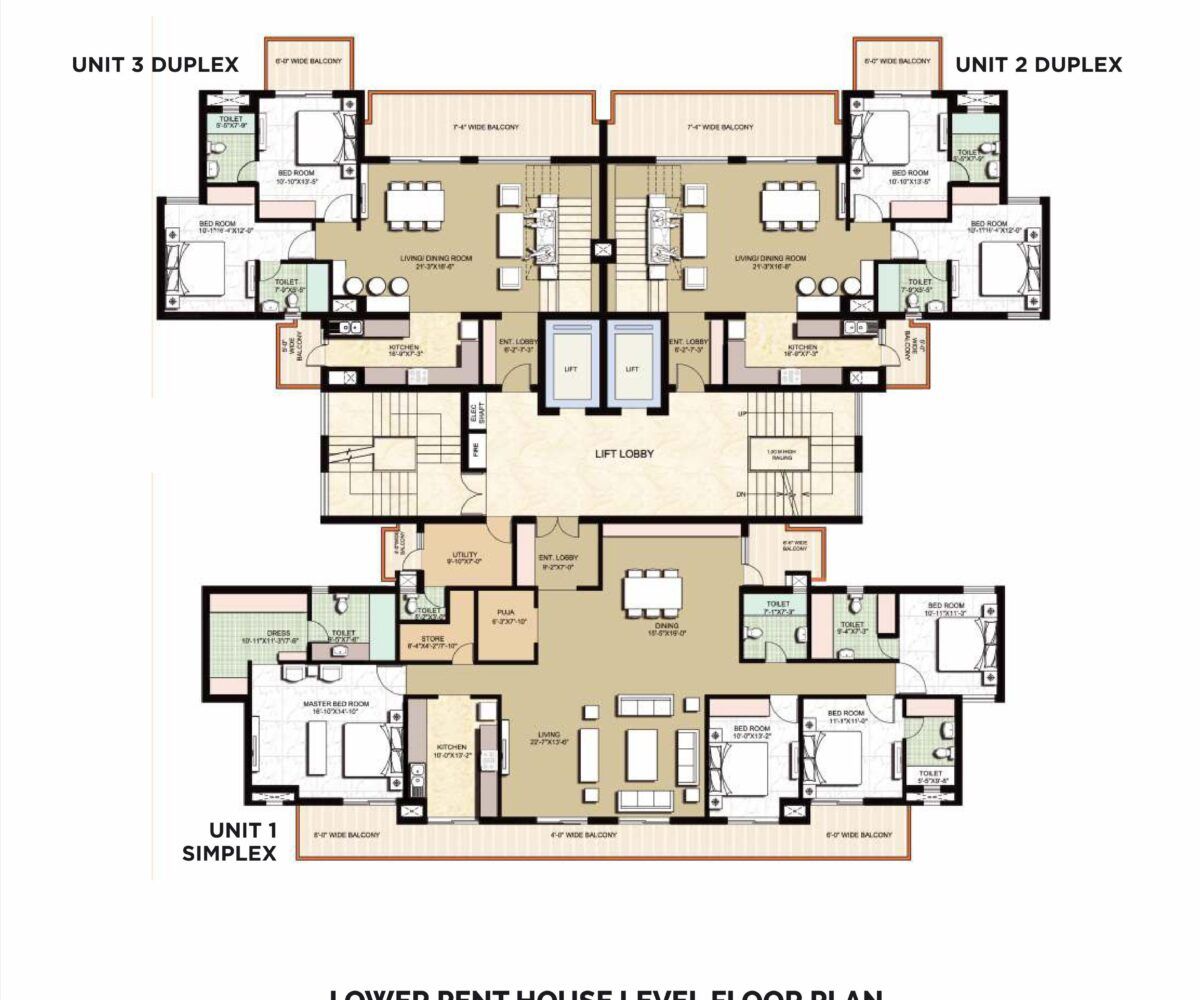 T1,T2,T3 & T4 - LOWER PENTHOUSE - 4BHK+4TOI.+STORE
